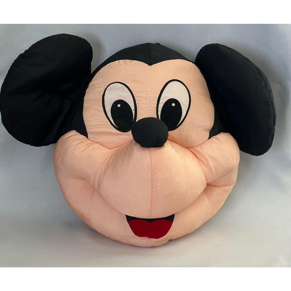 Jumbo Stuffed Mickey Disney head face pillow with handle 12"